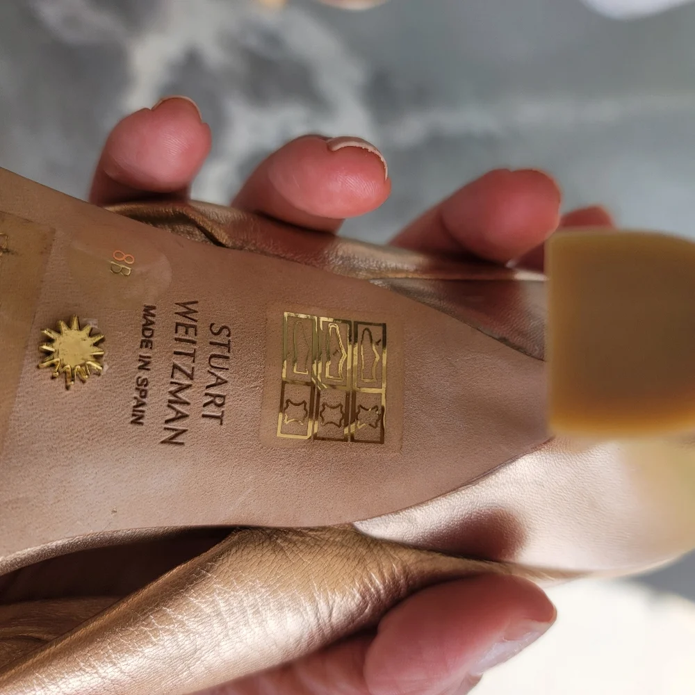 Stuart Weitzman Metallic Bronze Heels - Picture 9 of 12